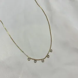 Colar Chocker 5 zircônias Cristal