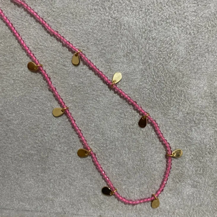 Colar Choker Vidrilho Rosa